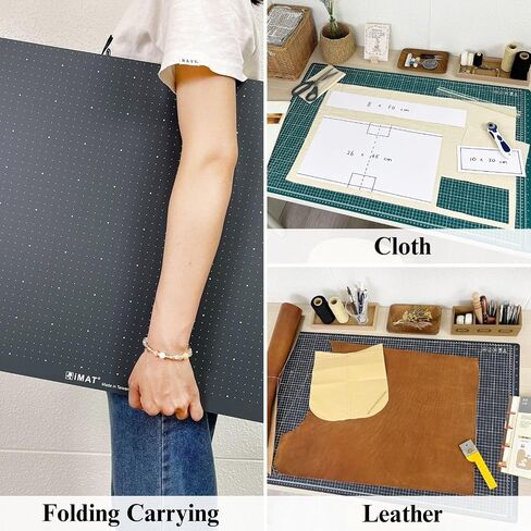 iMAT Flip Cutting Mat_Note A1 (Cm Version), 24"x36" (60x90 cm), Foldable, Ideal for Crafts, Paper Cutting, Large Leather and Cloth Projects, Sketching, Drawing (Ash Grey) in Saudi Arabia