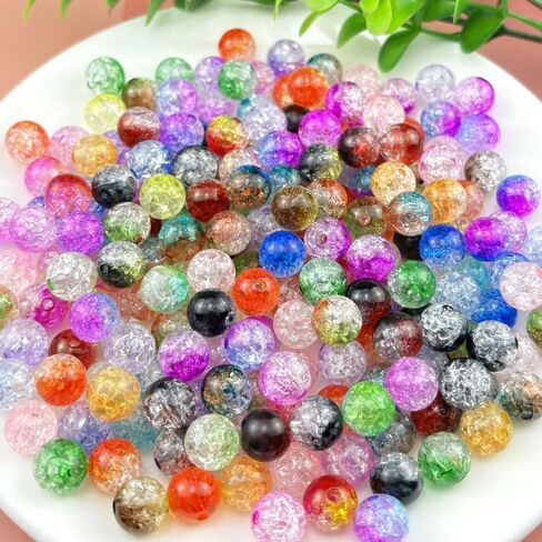 100 قطعة من خرز الأكريليك المفرقع 12 مم من Jmassyang خرزة فاصل بلاستيكية مستديرة من الكريستال لتزيين القلائد والأساور والأقراط وصناعة المجوهرات (متعددة الألوان) in Kuwait
