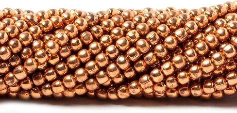 Beads of Cambay | 2mm Bright Copper Plain Round Beads | Jewelry Making Supplies | for Bracelet Necklace Earrings Anklet | DIY Charms | 8 inches 104pcs in Saudi Arabia