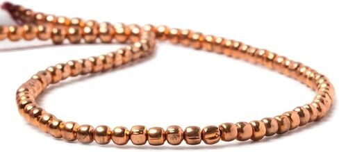Beads of Cambay | 2mm Bright Copper Plain Round Beads | Jewelry Making Supplies | for Bracelet Necklace Earrings Anklet | DIY Charms | 8 inches 104pcs in Saudi Arabia