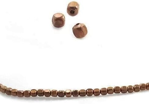 Beads of Cambay | 2mm Bright Copper Plain Round Beads | Jewelry Making Supplies | for Bracelet Necklace Earrings Anklet | DIY Charms | 8 inches 104pcs in Saudi Arabia
