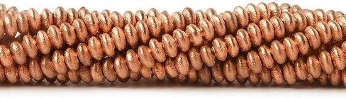 Beads of Cambay | 2mm Bright Copper Plain Round Beads | Jewelry Making Supplies | for Bracelet Necklace Earrings Anklet | DIY Charms | 8 inches 104pcs in Saudi Arabia