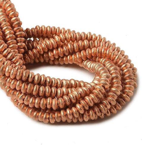 Beads of Cambay | 2mm Bright Copper Plain Round Beads | Jewelry Making Supplies | for Bracelet Necklace Earrings Anklet | DIY Charms | 8 inches 104pcs in Saudi Arabia