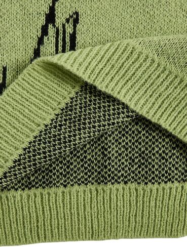 WDIRARA Women's Cartoon Cat Bishop Long Sleeve Round Neck Sweater Drop Shoulder Pullover Tops in Kuwait