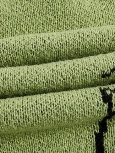 WDIRARA Women's Cartoon Cat Bishop Long Sleeve Round Neck Sweater Drop Shoulder Pullover Tops in Kuwait