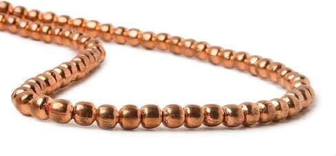 Beads of Cambay | 2mm Bright Copper Plain Round Beads | Jewelry Making Supplies | for Bracelet Necklace Earrings Anklet | DIY Charms | 8 inches 104pcs in Saudi Arabia