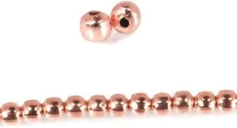 Beads of Cambay | 2mm Bright Copper Plain Round Beads | Jewelry Making Supplies | for Bracelet Necklace Earrings Anklet | DIY Charms | 8 inches 104pcs in Saudi Arabia
