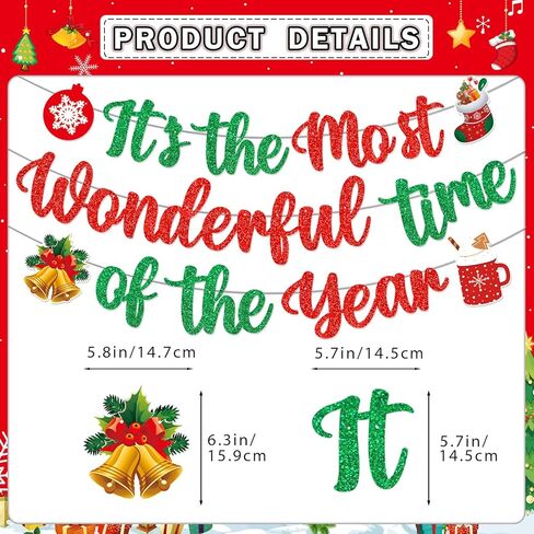 لافتة عيد الميلاد زينة حفلات عيد الميلاد إنها أروع وقت في السنة مع زينة عيد الميلاد المعلقة لديكورات عيد الميلاد المضحكة وديكورات العطلات in Kuwait