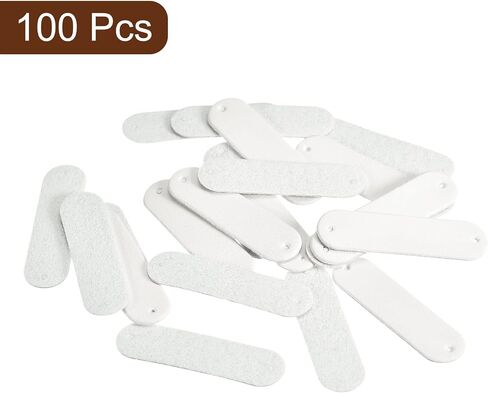 uxcell 100Pcs Handmade Leather Label, PU Leather Sewing Embossed Tag Embellishment Crochet Tags for Clothing Hat Scarves DIY (45x12mm, Brown) in Saudi Arabia