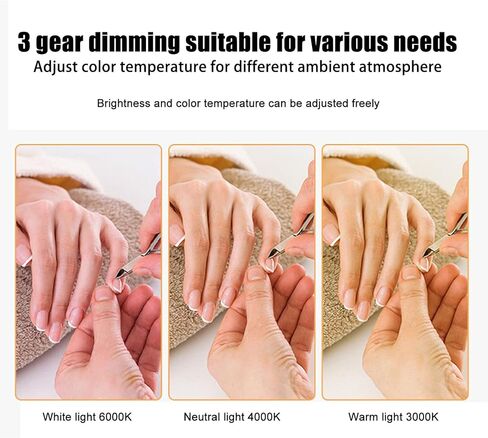 Nail Desk Lamp for Professionals, 35W Led Light for Nails, Aluminum Alloy Dimmable Half Moon Lamp for Lash Extensions Skincare in Kuwait