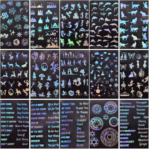 FineInno 48 Sheets Flower Stickers for Resin,Transparent Floral Stickers with Rose,Daisy, Maple Leaf for Epoxy Supplies,DIY Crafts Scrapbooking in Saudi Arabia
