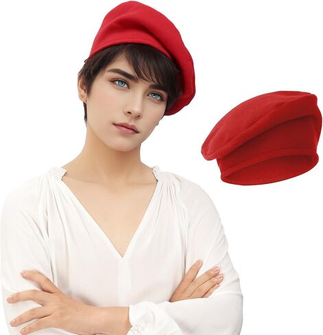 KUOIN Medieval Beret Cap Renaissance Festival Cosplay Hat for Women Men in Saudi Arabia