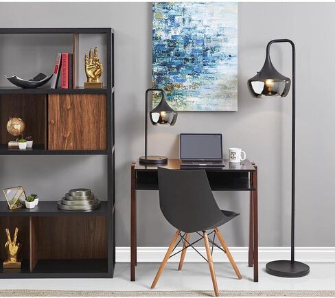Adesso Home 2143-01 Contemporary Modern Floor Lamp from Eliza Collection in Black Finish, 18.00 inches in Saudi Arabia