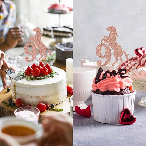 غلاف كعكة روز هورس 9، زينة عيد ميلاد سعيد التاسع باللون الذهبي الوردي in Saudi Arabia