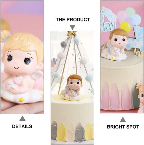 DOITOOL 2 Pcs Gender Reveal Cake Topper, Baby Boy and Girl Cake Decoration, Baby Figurine Cake Topper for Birthday Baby Shower Cake Decoration Gender Reveal Party Supplies in Saudi Arabia