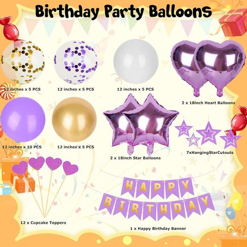 LovesTown Birthday Party Decorations, Happy Birthday Banner Rose Gold Confetti Balloons Hanging Swirls Fringe Curtain for Girls Women Birthday Party in Saudi Arabia