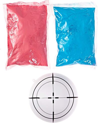 Ultimate Party Supplies Gender Reveal White Target Ball | Pink & Blue Kit | Powder 6 Inch Shooting Ball | Gender Reveal Party Ideas in Saudi Arabia
