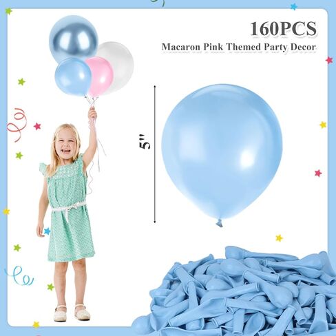 MCPINKY White Balloons，160 Pcs 5 Inch Matte White Balloons Latex Balloons for Balloon Garland Party Decoration Birthday Decoration Wedding in Saudi Arabia