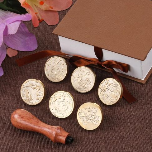 Tiger Wax Seal Stamp, WASOHLING Sealing Wax Stamps 30mm Retro Removable Brass Head with Wood Handle, Great for Wedding Party Christmas Envelopes Invitations Gift Wrap Decoration (Tiger) in Saudi Arabia