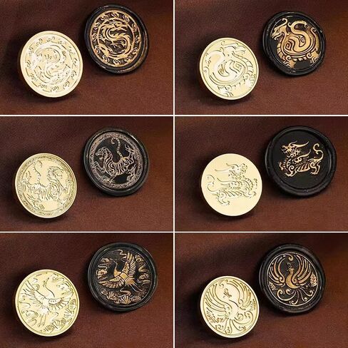 Tiger Wax Seal Stamp, WASOHLING Sealing Wax Stamps 30mm Retro Removable Brass Head with Wood Handle, Great for Wedding Party Christmas Envelopes Invitations Gift Wrap Decoration (Tiger) in Saudi Arabia