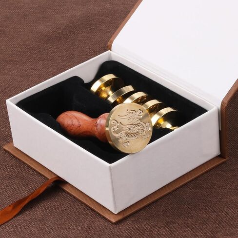 Tiger Wax Seal Stamp, WASOHLING Sealing Wax Stamps 30mm Retro Removable Brass Head with Wood Handle, Great for Wedding Party Christmas Envelopes Invitations Gift Wrap Decoration (Tiger) in Saudi Arabia