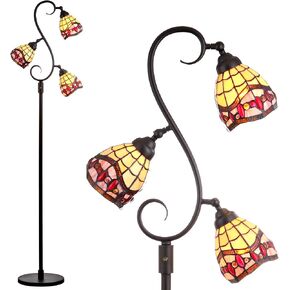 JONATHAN Y JYL8013A Walker Tiffany-Style 70.5" Multi-Light LED Floor Lamp, Tiffany, Traditional, Elegant, Office, Living Room, Family Room, Dining Room, Bedroom, Hallway, Foyer, Bronze