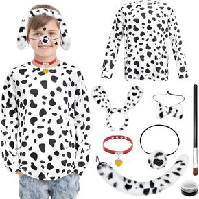 Dalmatian Costume Kids 101 Days of School Costume Girls Halloween Dalmatians Dog Shirt Tutu with Accessories