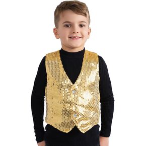 Dress Up America Sequin Vest for Kids - Shiny Dance Vest for Boys - Party Costume for Girls and Boys