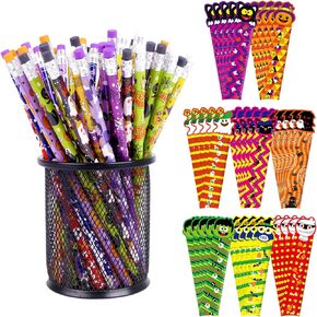 96 Pcs Halloween Pencils and Rulers Stationery Set, Halloween Party Favors for Kids Goodie Bag Fillers Bulk for Halloween Treats Bags Trick or Treat Classroom Prize