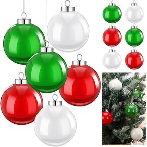 6 Pcs Ceramic Christmas Balls Ornaments 2.36 Inch Red White Green Ceramic Christmas Tree Decoration Christmas Ball Christmas Tree Ornament Set Hanging Christmas Ornament Decoration Party(Polka Dots)