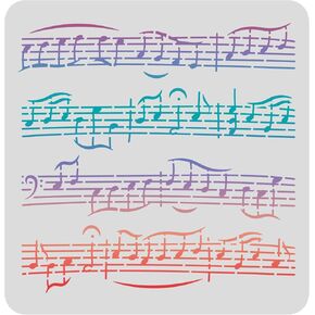 FINGERINSPIRE Music Stencils Template 11.8x11.8 inch Plastic Music Notes Drawing Painting Stencils Sheet Music Square Reusable Stencils for Painting on Wood, Floor, Wall and Tile