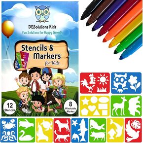 Stencils for Kids Ages 3-8 – 35-Piece Drawing and Tracing Set for Paper and Painting – Includes Animal, Shape, and Preschool Stencils – Perfect for Toddlers and Art Projects.