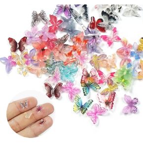 70pcs Mini Resin Butterflies, Miniature Butterflies for Crafts,Dollhouse Accessories Mini Resin Animals Figurines,3D Tiny Butterfly Decorations for Dollhouse,Fairy House Garden,Micro Landscaping
