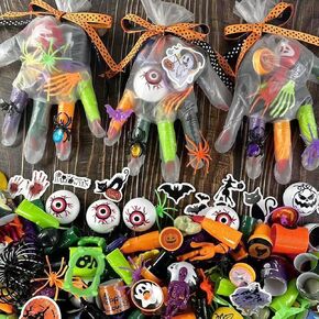 280Pcs Halloween Party Favors, 12 Pack Gloves Stuffed Toys Bulk Assortment for Kids, Teens Halloween Goodie Treat Bags Fillers, Pinatas Stuffers, Classroom Prizes, Treasure Box Toys