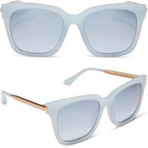 DIFF Bella Square Sunglasses for Women UV400 Protection, Designer Oversized Fashion Trendy glasses includes travel case