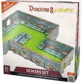 Archon Studio Dungeons & Lasers: Sewers Core Set Miniature Terrain – Unpainted Compatible with DND and Other Tabletop RPG Games