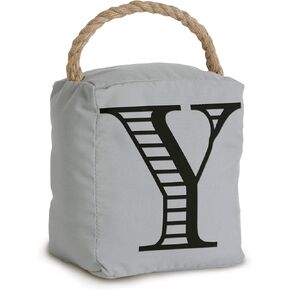Pavilion Gift Company 72184 Door Stopper, 5 by 6-Inch, Monogrammed Y, Gray, Black