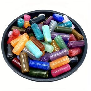 KJML DIY Oval Shaped Beads 300Pcs Acrylic Beads for Jewelry Making Colorful Imitation Gemstone Beads Loose Assorted Beads Bulk for Crafts Bracelets Necklace DIY Charms Earrings