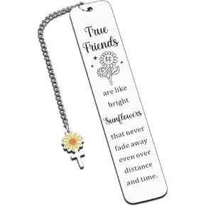Friendship Gifts for Women Bookmark, Sunflower Gifts for Women Friends, Long Distance Christmas Gifts for Friends, Best Friend Birthday Gifts for Women, Going Away Farewell Leaving Gifts for Friends