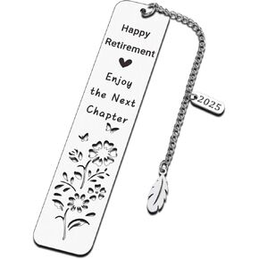 Retirement Gift for Woman Men 2025 Happy Retirement Enjoy The Next Chapter Bookmark Best Retirement Gifts for Woman 2025 Coworker Mom Friends Teacher Retirement Gifts for Women Men Christams Gifts