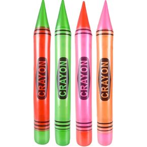 Inflatable Crayons - 4 Pc Set | 44 Inch Size - Neon Toy Inflates