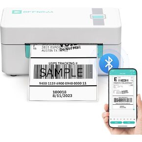 OFFNOVA Shipping Label Printer, Bluetooth Thermal Label Printer 4x6 for Small Business and Shipping Packages, Supports Windows Mac iOS Android, Works with USPS Ebay Shopify Etsy