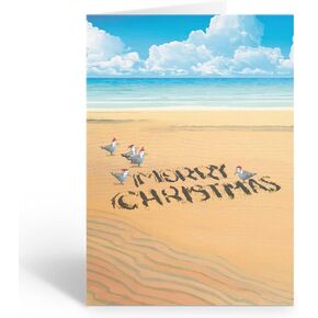 Stonehouse Collection | Merry Christmas Beach | Beach Christmas Cards | 18 Cards & Envelopes | USA Made (Standard)