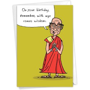 NobleWorks - Funny Birthday Greeting Card with 5 x 7 Inch Envelope (1 Card) Bday Age Wisdom 8576Z