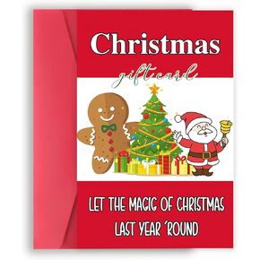 Christmas Cards with Envelopes, 12 Merry Christmas Cards with Envelopes, 4 Assorted Designs Bulk Greeting and New Years Cards, Funny Christmas Gift for Friends Family Kids