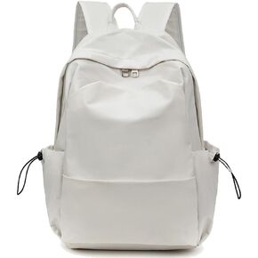 FLYMEI Beige Backpack for Women Men Unisex Laptop Backpack for Work, College, Travel, Lightweight Waterproof Daily Backpacks for Teen Boys Girls, Sport Rucksack Computer Bag Fits 15.6 Inch Notebook