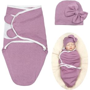 Reborn Baby Doll Clothes 22 inch Girl Outfit for 17''-22'' Baby Doll Newborn Girl Pink Swaddle Hat (Purple)