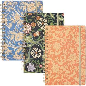 LABUK 3 Pack A5 Aesthetic Spiral Notebook for Women, Cute College Ruled Journals Notebook with Back Pocket, Suitable for School, Office, Home and Beyond