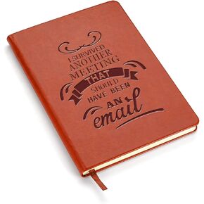 LBWCER I Survived Another Meeting That Should Have Been An Email- Humorous Leather Notebook Colleague clerk Birthday Graduation Friendship Gift (Email)