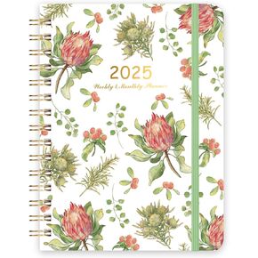 2025 Planner - Weekly & Monthly Planner JAN 2025 - DEC 2025-1 Year Monthly Planner, 6.1" x 8.46", Planner 2025 with Monthly Planner/Calendar, 12 Monthly Calendar with Tabs - Emperor Flowers
